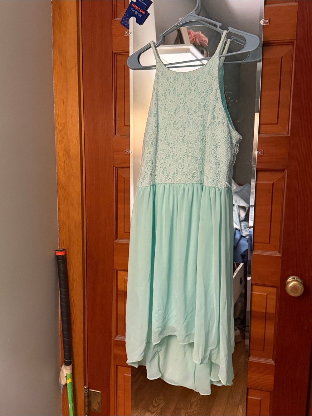Maurices Mint Lace Bodice Chiffon High-Low Dress